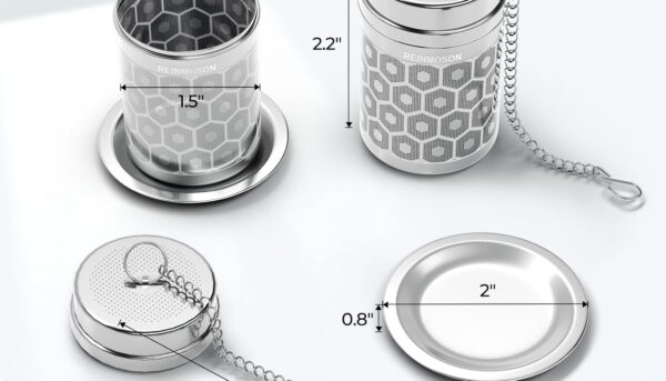 Alternative view of Reinmoson Tea Strainers for Loose Tea, Extra Fine Mesh Tea Infuser, 304 Stainless Steel & Updated Slim Threaded Lid, Loose Leaf Tea Steeper for Black Tea, Rooibos, etc