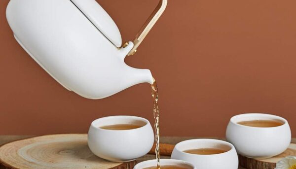 Alternative view of ZENS Modern Japanese Tea Set, 27 oz Ceramic Japanese Teapot with Fine Stainers and 4 Cups for Loose Leaf Tea Steeper, Wood Handle Matte Japanese Teapots Hot Tea Brewer for Tea Party Women Gifts