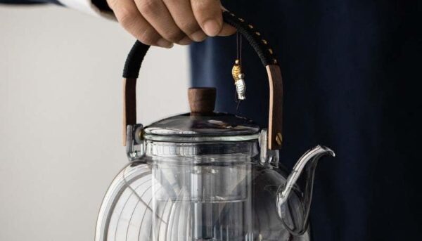 Alternative view of ZENATION Japanese Style 950ml Glass Teapot with Removable Infuser, Stovetop Safe Tea Kettle, Blooming and Loose Leaf Tea Maker Set (Gray)