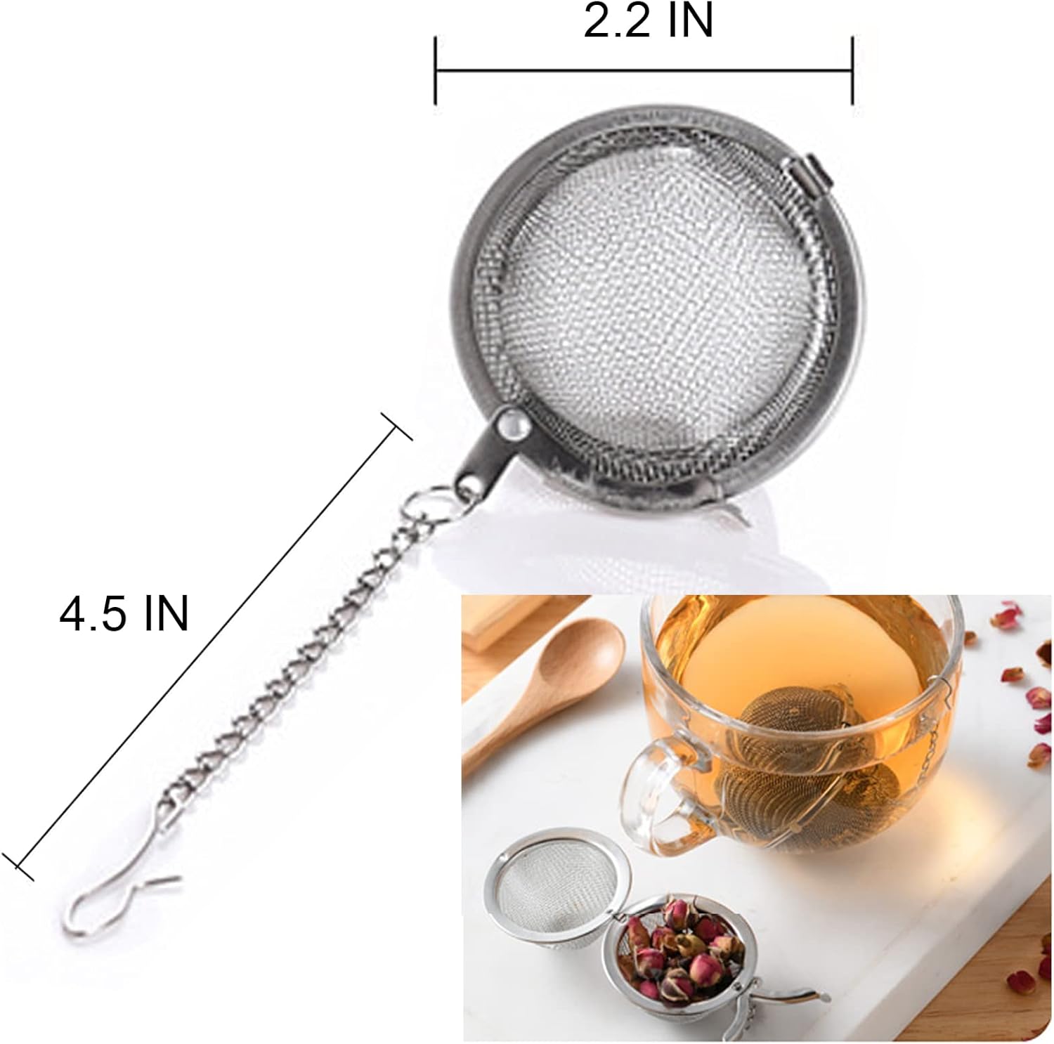 3PCS Premium Tea Infusers, Loose Leaf Tea, Upgraded Tea Strainers and Tea Balls for Flavoring Herbal Spices and Seasonings - Image 3