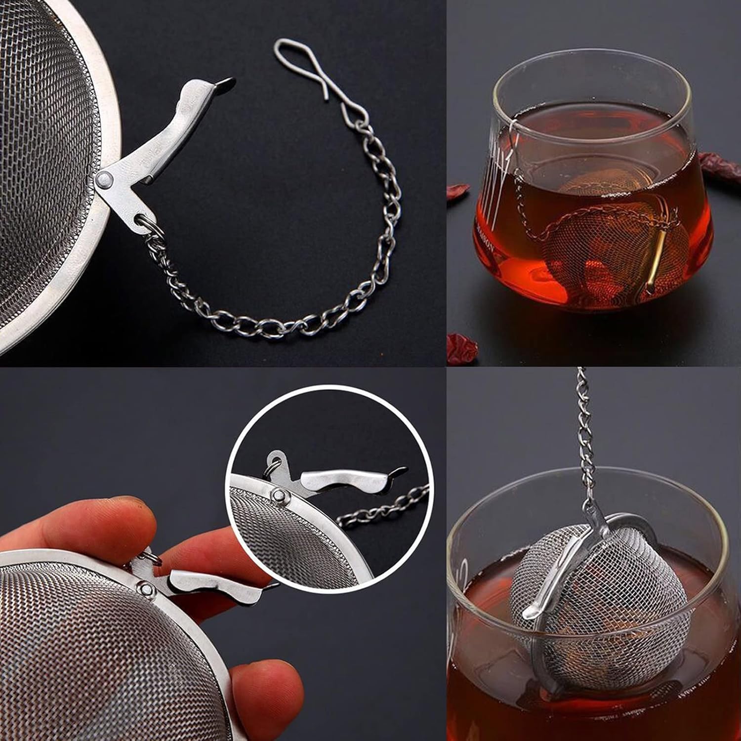 3PCS Premium Tea Infusers, Loose Leaf Tea, Upgraded Tea Strainers and Tea Balls for Flavoring Herbal Spices and Seasonings - Image 4